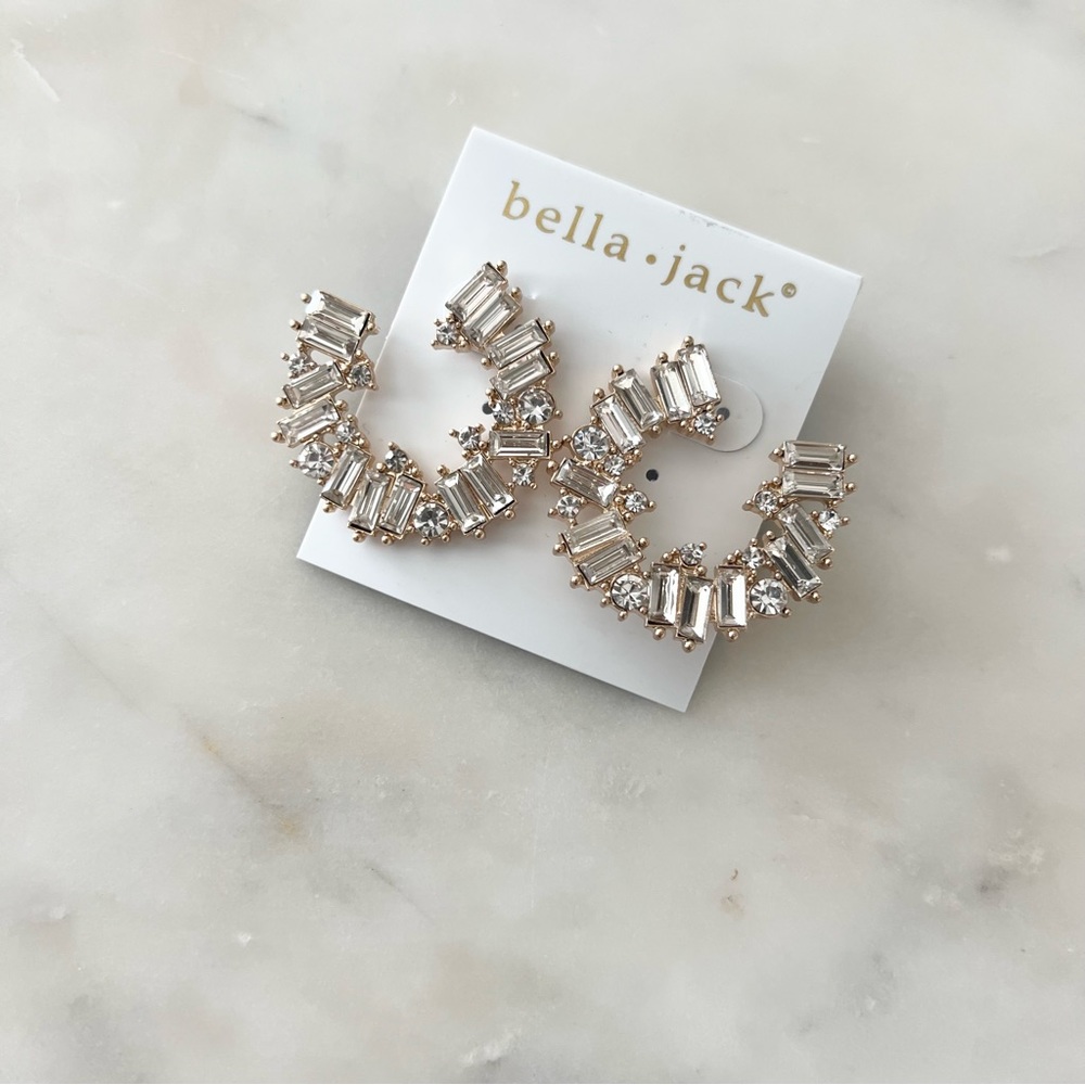Bella Jack Hoop Stud Stone Earrings